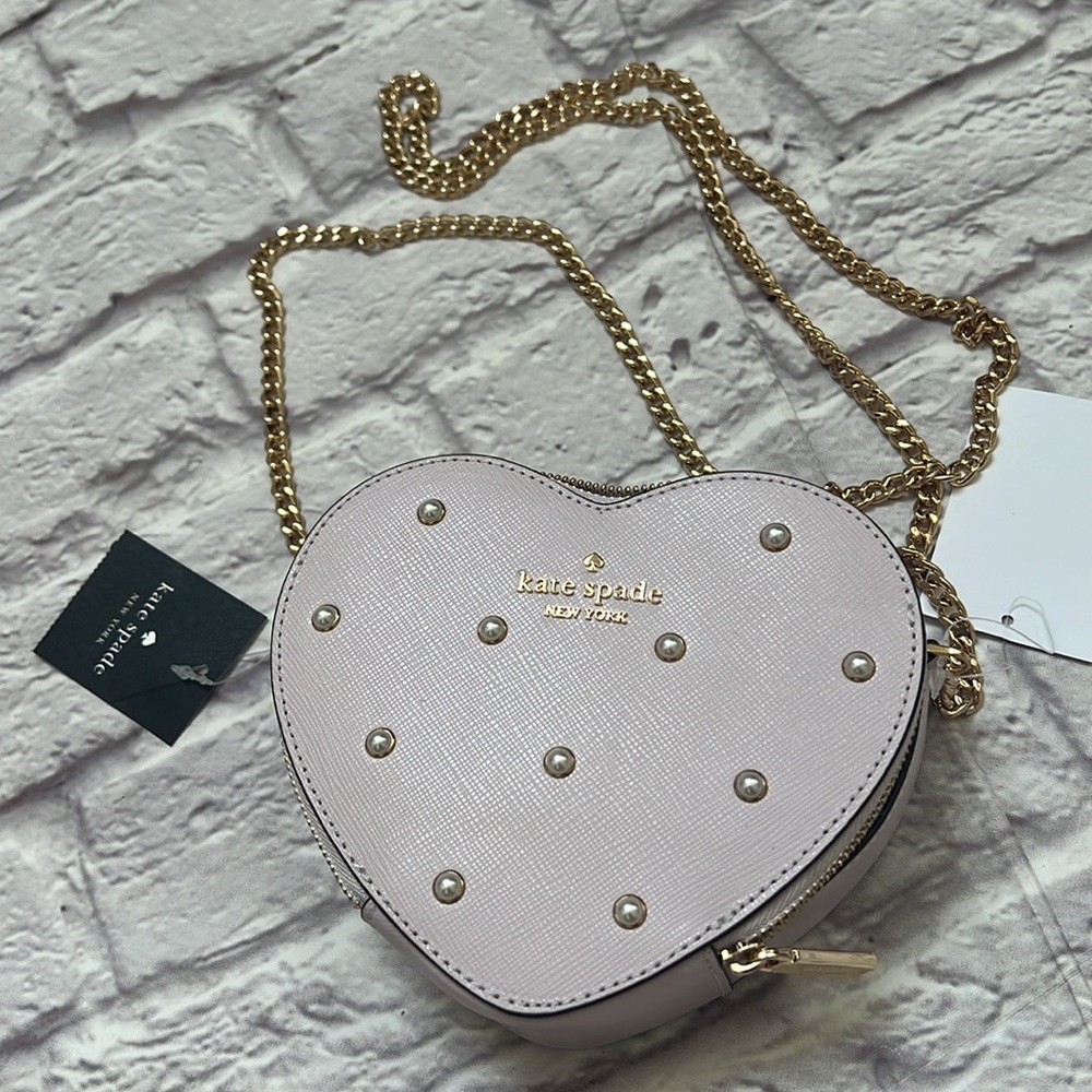 Kate spade heart crossbody lilac moon purple pearls